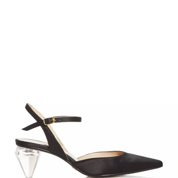 NIB MARC JACOBS Womens Black The Slingback Toe Sculpted Heel Leather Pumps 36 - Picture 9 of 12